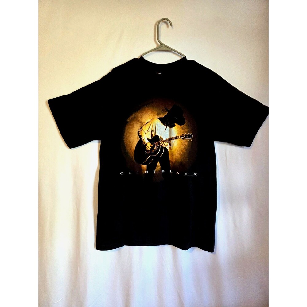 Clint Black Graphic T-Shirt XL Black Country Music Tee Giant Tag
